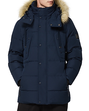 Shop Andrew Marc Gattaca Parka With Detachable Hood In Ink