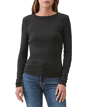 Michael Stars Crewneck Long Sleeve T-shirt In Black