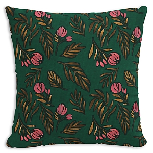 Sparrow & Wren Debris Floral Emerald Down Pillow, 20 x 20
