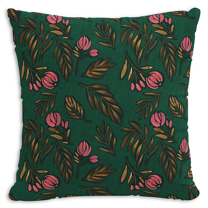 Sparrow & Wren Debris Floral Emerald Down Pillow, 20 x 20