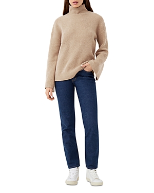 French Connection Flossy Mock Neck Sweater In Light Oatmeal