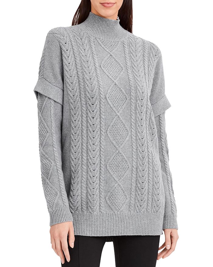 BCBGMAXAZRIA Cable Knit Tunic Sweater | Bloomingdale's