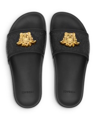 mens black versace slides