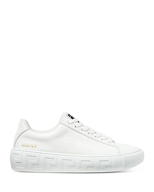 Shop Versace Women's Greca Low Top Sneakers In White