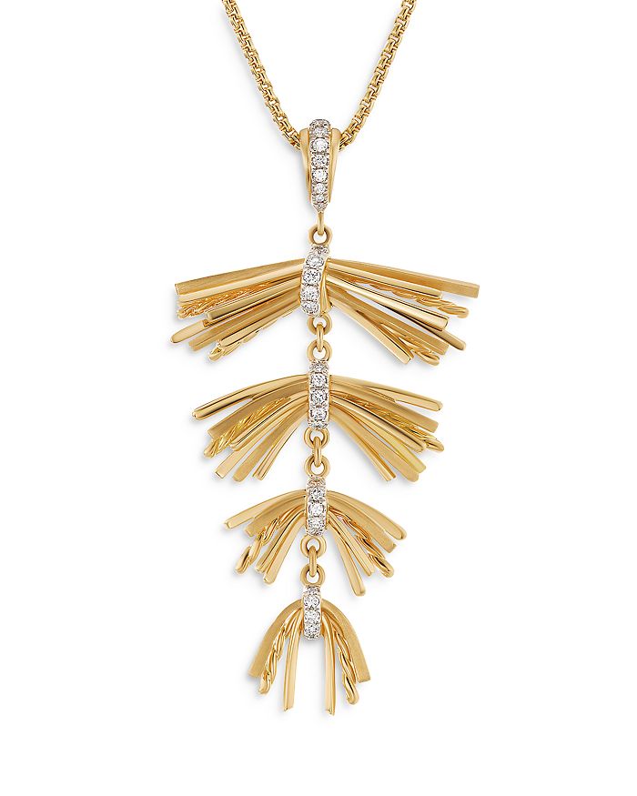 David Yurman - 18K Yellow Gold Angelika Diamond Fringe Pendant Necklace, 18"