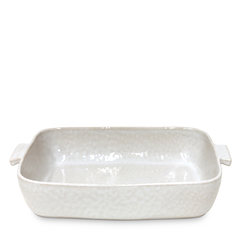 Carmel Ceramica Cozina Rectangular Baker, White In White