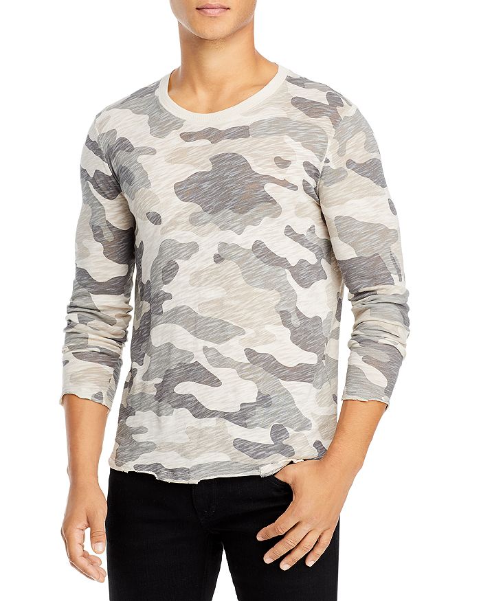 bloomingdales.com | ATM Anthony Thomas Melillo Cotton Textured Distressed Camouflage Long Sleeve Tee