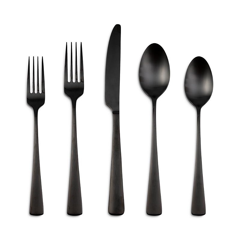 Cambridge Silversmiths Cerys Satin 20 Piece Flatware Set In Black