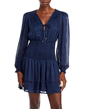Aqua Smocked Waist Shadow Stripe Dress - 100% Exclusive