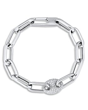 Alberto Amati - Sterling Silver Diamond Paperclip Mariner Link Bracelet