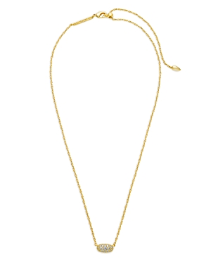 Shop Kendra Scott Grayson Cubic Zirconia Adjustable Pendant Necklace In 14k Gold Plate, 19