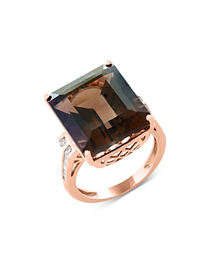 Bloomingdale's Smoky Quartz & Diamond Ring in 14K Rose Gold - 100% Exclusive Bloomingdale's Smoky Quartz & Diamond Ring in 14K Rose Gold - 100% Exclusive