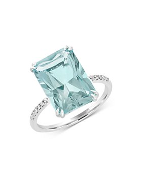 Bloomingdale's - Aquamarine & Diamond Ring in 14K White Gold - 100% Exclusive