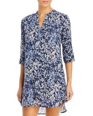 Echo - Batik Floral Tunic Dress Swim Cover-Up