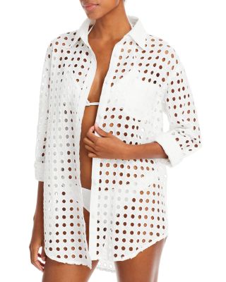 Solid & Striped The Oxford Eyelet Tunic Swim Cover-Up | Bloomingdale's