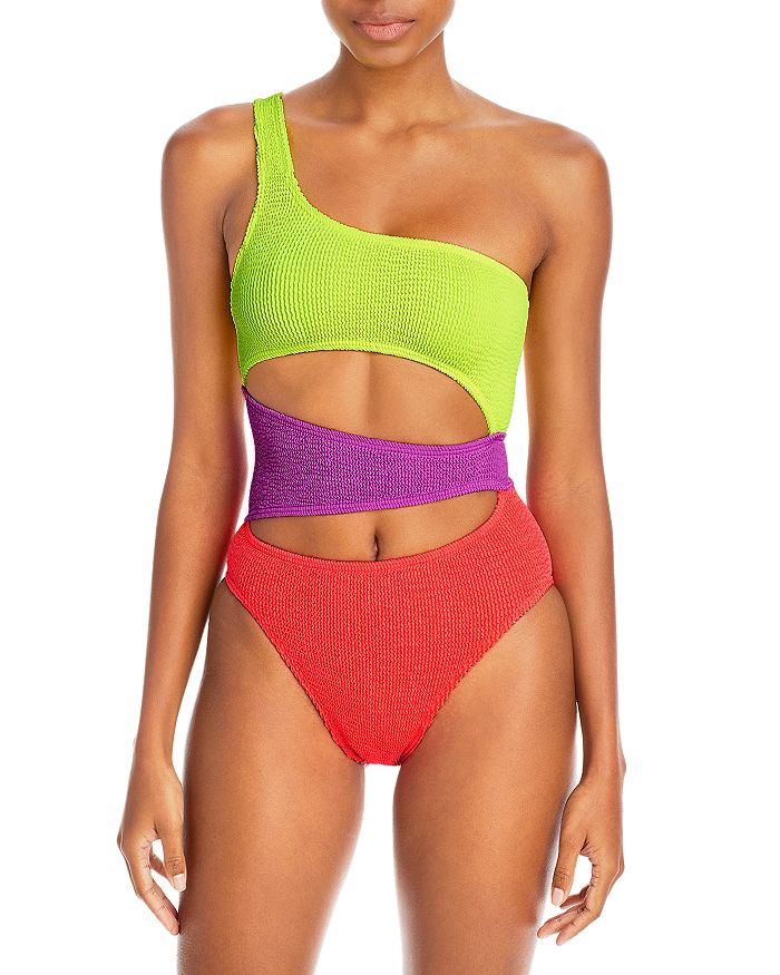 Shop Solid Swimsuit with Hook and Eye Closure Online