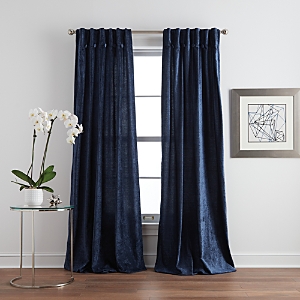 Dkny Classic Chenille 84 X 32 Inverted Pleat With Button Curtain Panel, Pair In Indigo