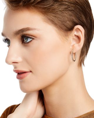 Diamond Inside Out Hoop Earrings in 14K Yellow Gold, 1.0 tcw&nbsp;