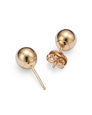 14K Yellow Gold Ball Stud Earrings 