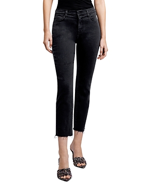 L'Agence Sada High Rise Crop Slim Jeans in Washed Black