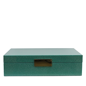 Addison Ross Faux Shagreen Lacquer Box - Large In Green