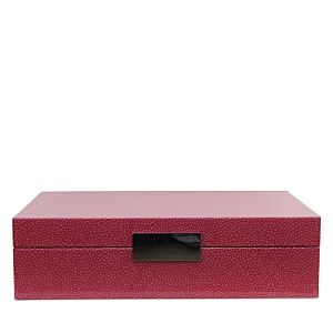 Addison Ross Faux Shagreen Lacquer Box - Large In Pink