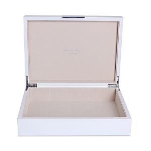 Addison Ross High Gloss Lacquer Box With Silver - Large In White