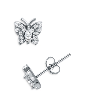Aqua Butterfly Silver Stud Earrings - 100% Exclusive