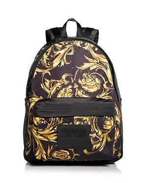 VERSACE JEANS COUTURE BAROQUE PRINT NYLON BACKPACK