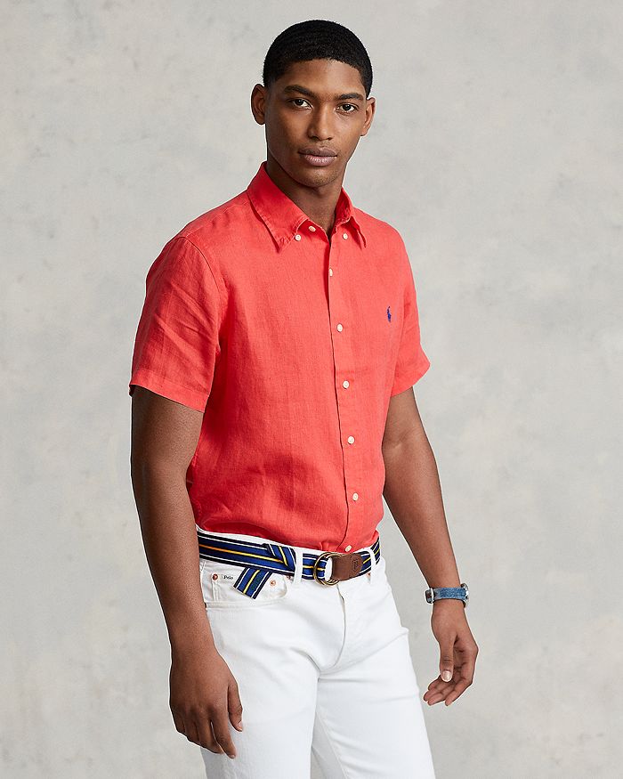 afstuderen Sicilië datum Polo Ralph Lauren Classic Fit Short-Sleeve Linen Shirt | Bloomingdale's