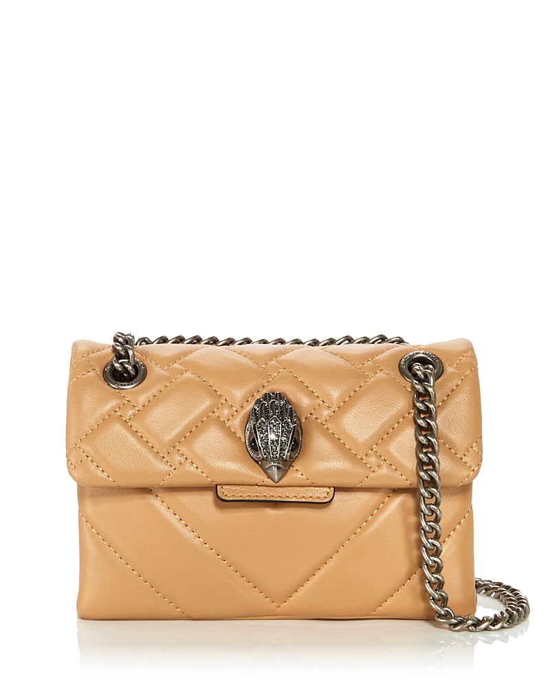 Shop Kurt Geiger Mini Kensington Leather Crossbody In Camel