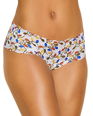 Shop Cosabella Never Say Never Printed Low Rise Lace Boyshorts In Multi Lights