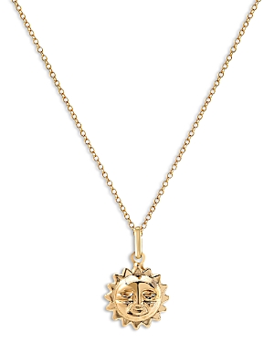 Shop Zoe Lev 14k Yellow Gold Sun Pendant Necklace, 16-18