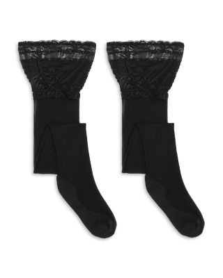 Feather Escape Thigh-High Tights - Pack of 2