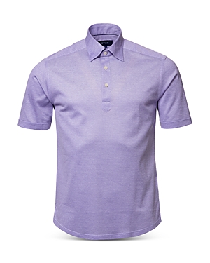 Eton Contemporary Fit Oxford Piqué Polo In Purple