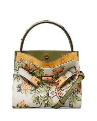 Tory Burch Lee Radziwill Double Shoulder Bag In Winter Sage/rolled