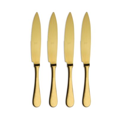 Mepra Stile Gold Steak Knives, Set of 4