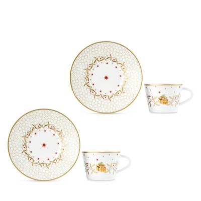 Noel 4 Piece Coffee Cups & Servers, Service for 2
