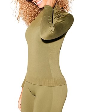 Halfdays Johnson Mock Neck Top In Green