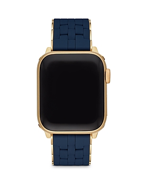 Michele Apple Watch Silicone Wrapped Interchangeable Bracelet, 38-42mm In Navy/gold