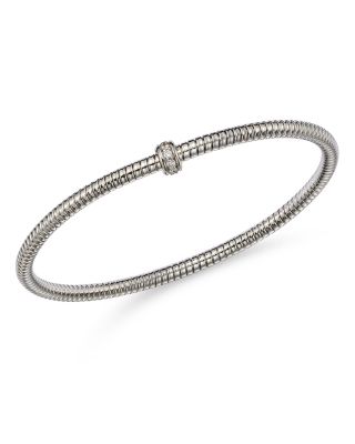 Alberto Amati 14K White Gold Diamond Tubogas Stretch Bracelet