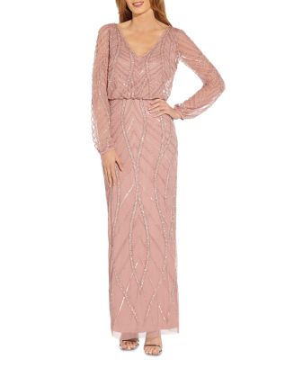 Adrianna Papell Beaded Column Gown | Bloomingdale's