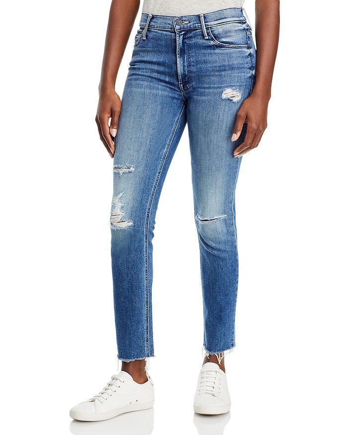 Mother The Dazzler Mid Rise Ankle Straight Jeans In Weekend Warrior