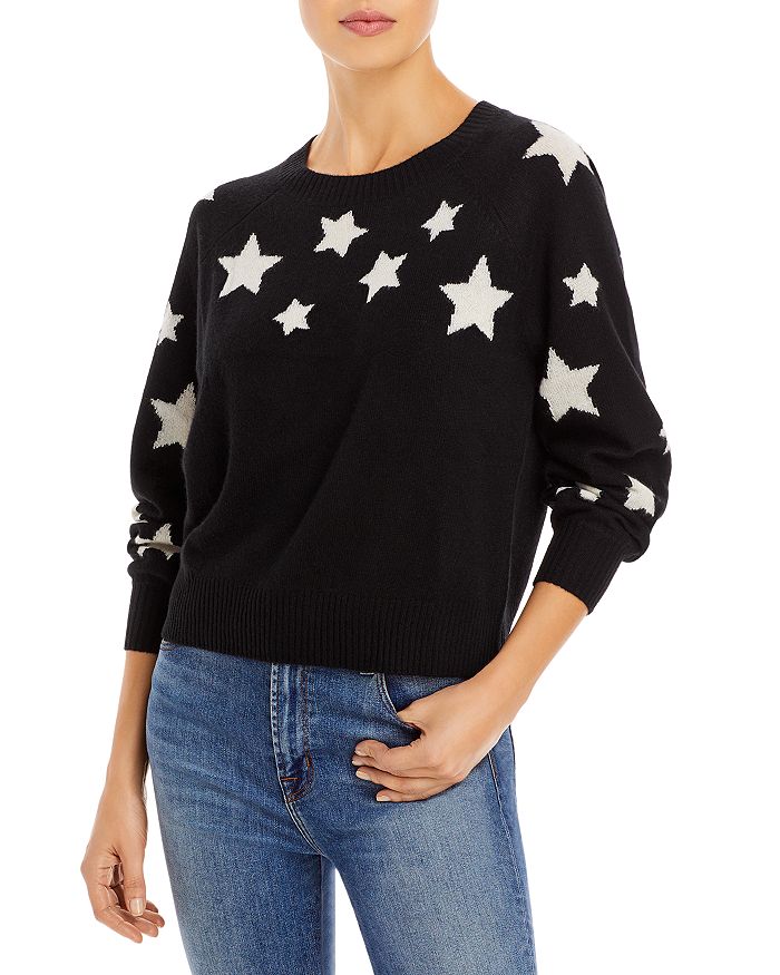 AQUA AQUA Star Print Cashmere Sweater - 100% Exclusive | Bloomingdale's