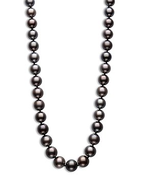 Bloomingdale's - Black Cultured Tahitian Pearl Strand Necklace in 14K White Gold, 17.5" - 100% Exclusive