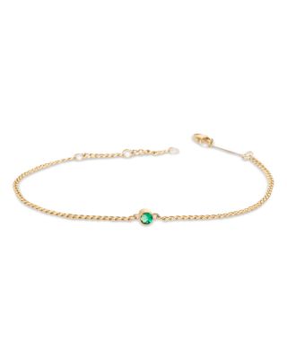 Zoe Chicco 14K Yellow Gold Emerald Solitaire Chain Bracelet