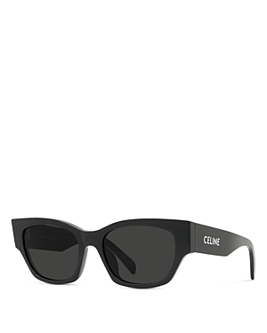 Celine Women's 54mm Rectangular Sunglasses In Black/smoke