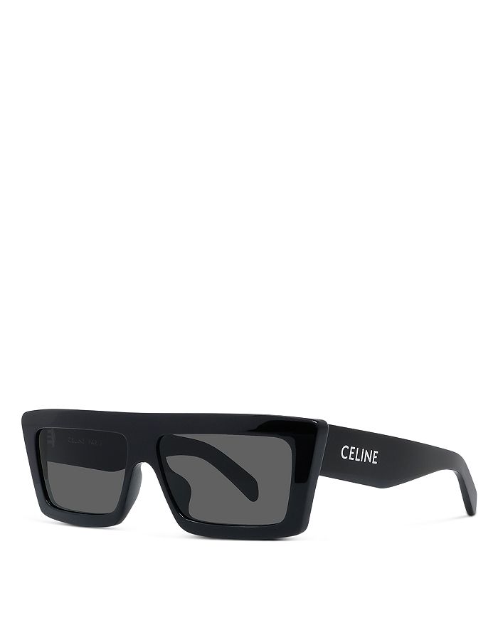 Celine Monochroms Rectangular Sunglasses, 57mm In Black/gray