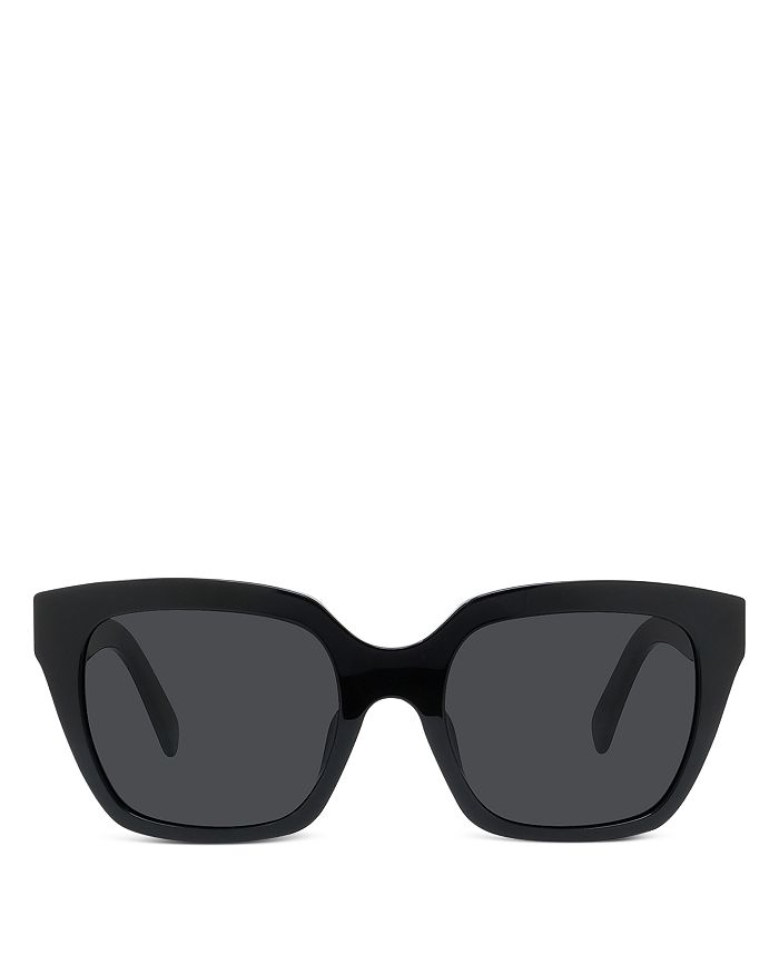 Shop Celine Monochroms Square Sunglasses, 56mm In Black/gray
