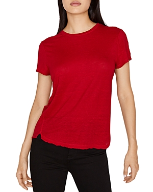 Frame Easy True Raw-edge Tee In Garnet